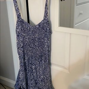 Abercrombie blue and white floral patterned romper